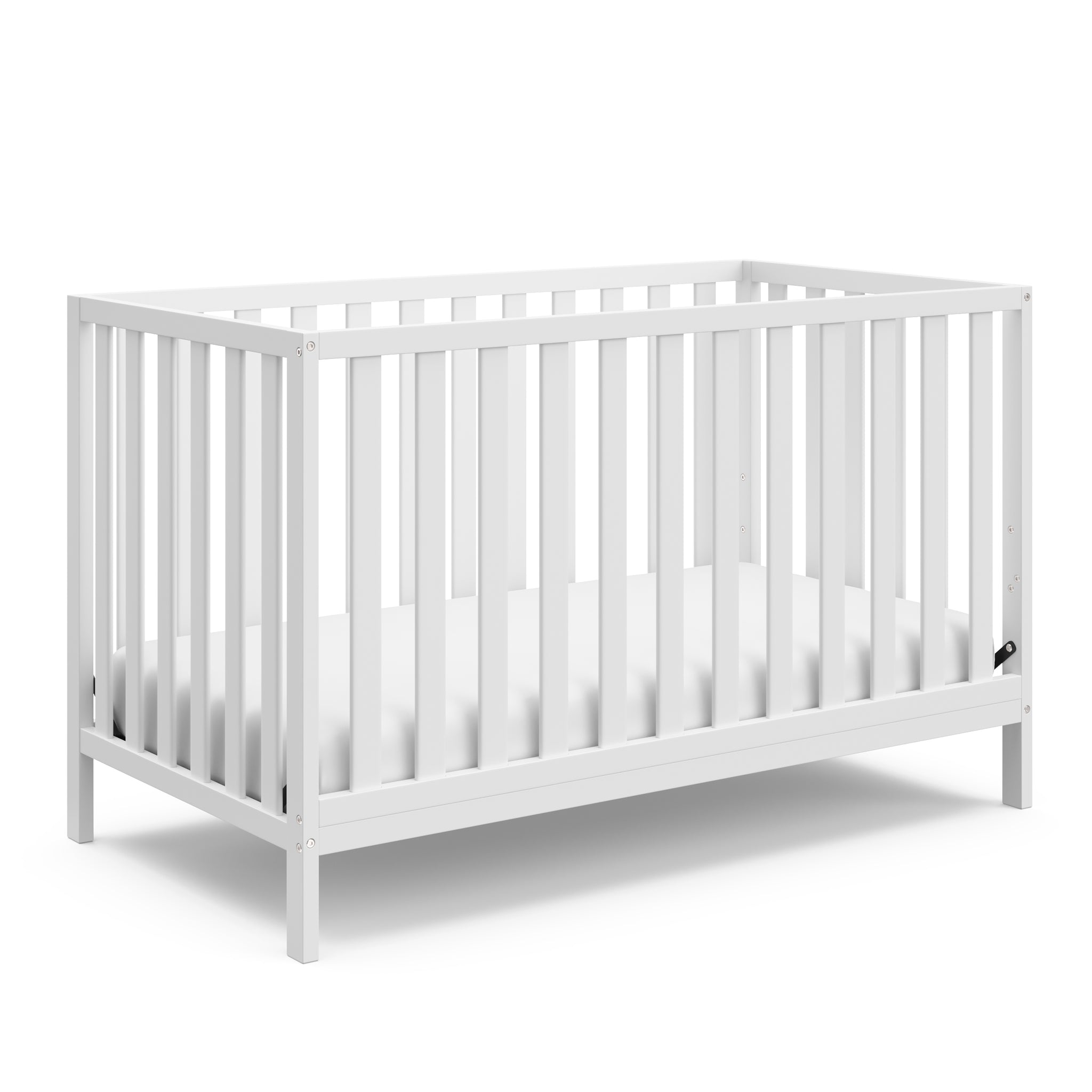 White crib angled