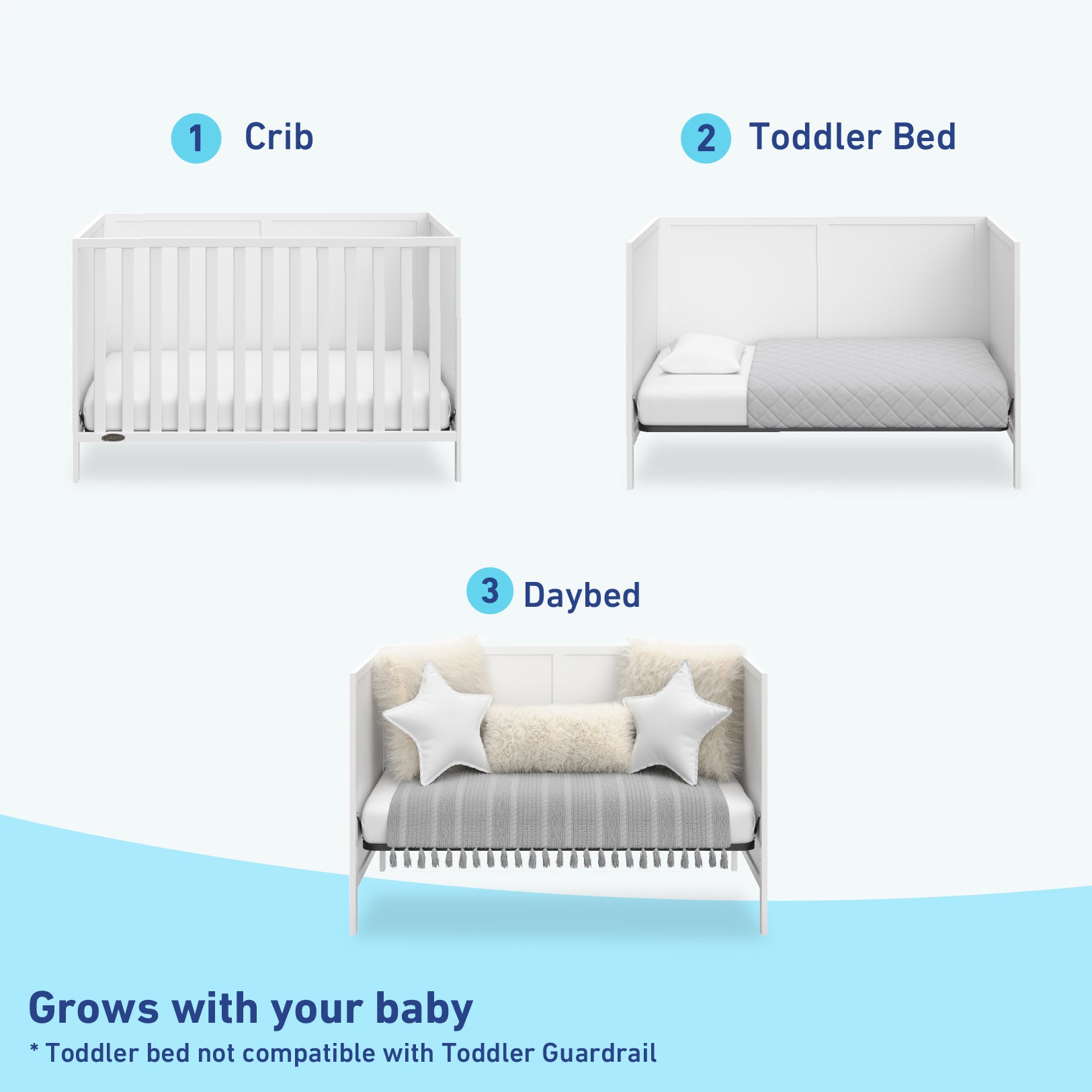 Graco® Theo 3-in-1 Convertible Crib.