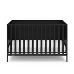 Front view of black crib