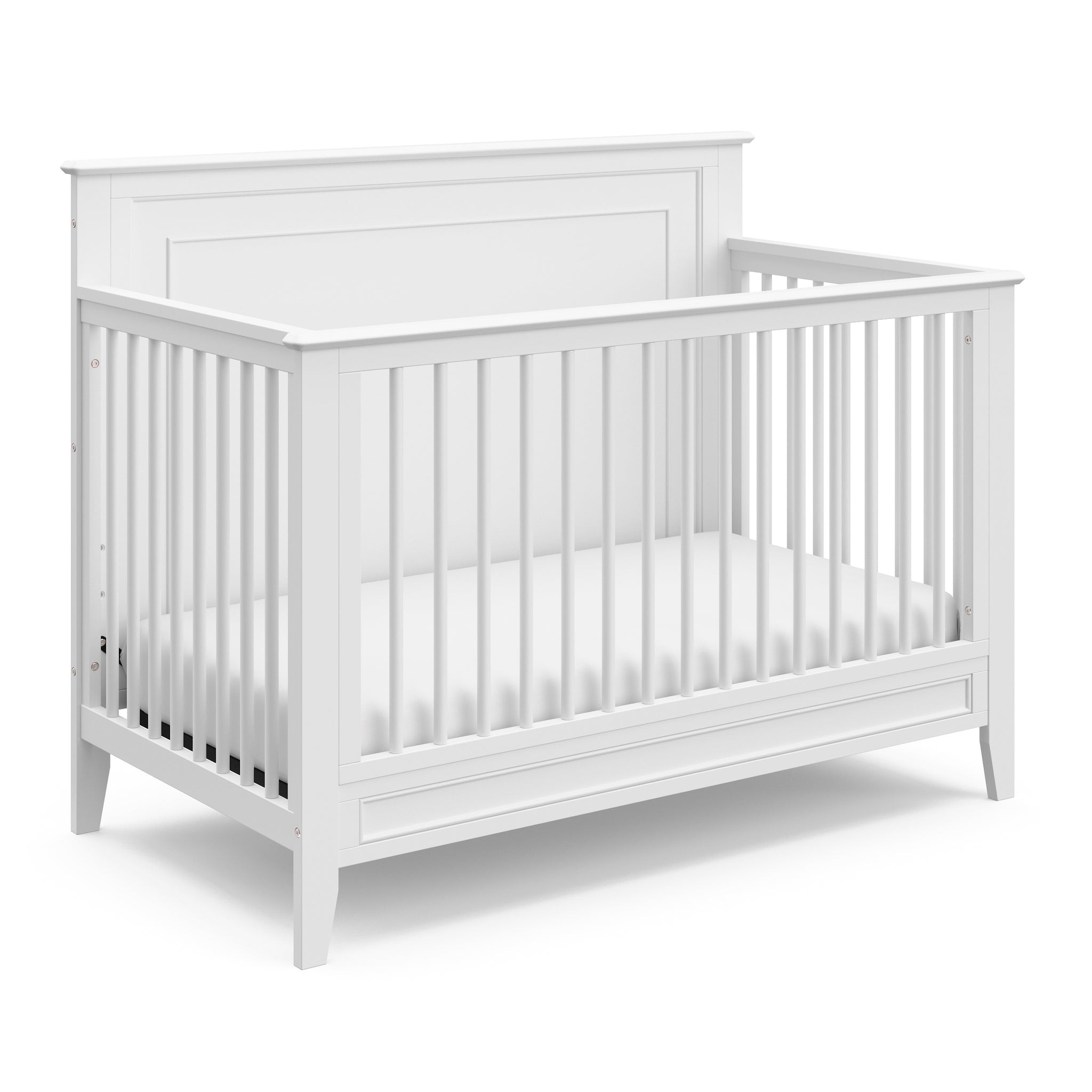 White crib angled 