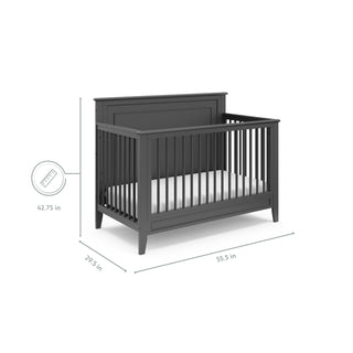 gray crib dimensions graphic 