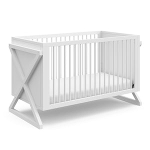 White crib angled