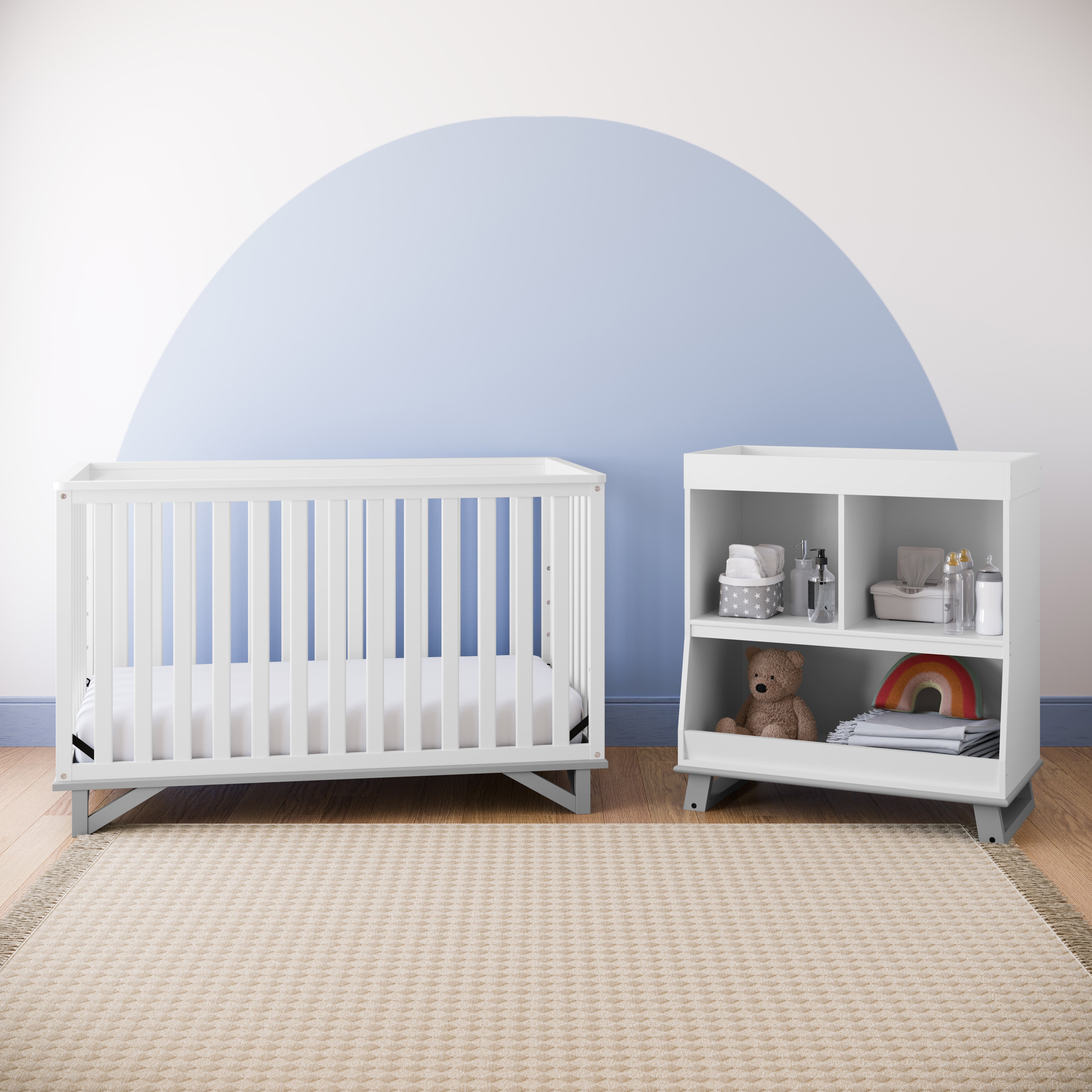 Storkcraft® Modern Convertible Changing Table with Removable Changing Topper.