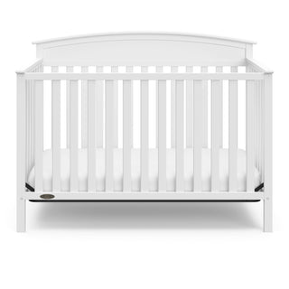 Front view of white crib