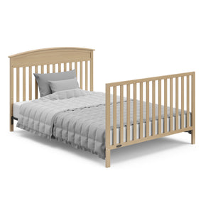 driftwood crib in full-size bed with headboard and footboard conversion
