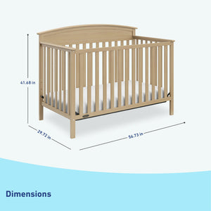 driftwood crib dimensions graphic