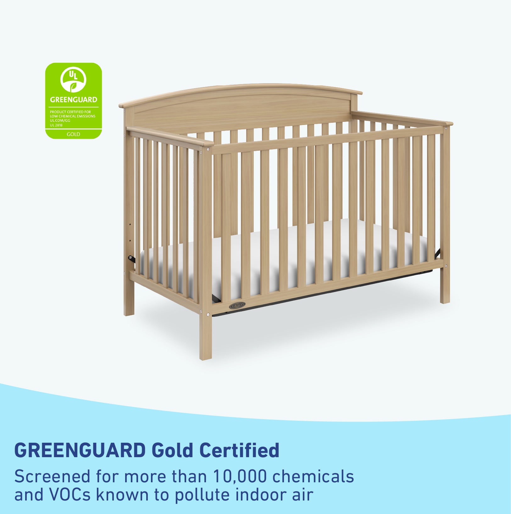 GREENGUARD Gold Certified driftwood crib 