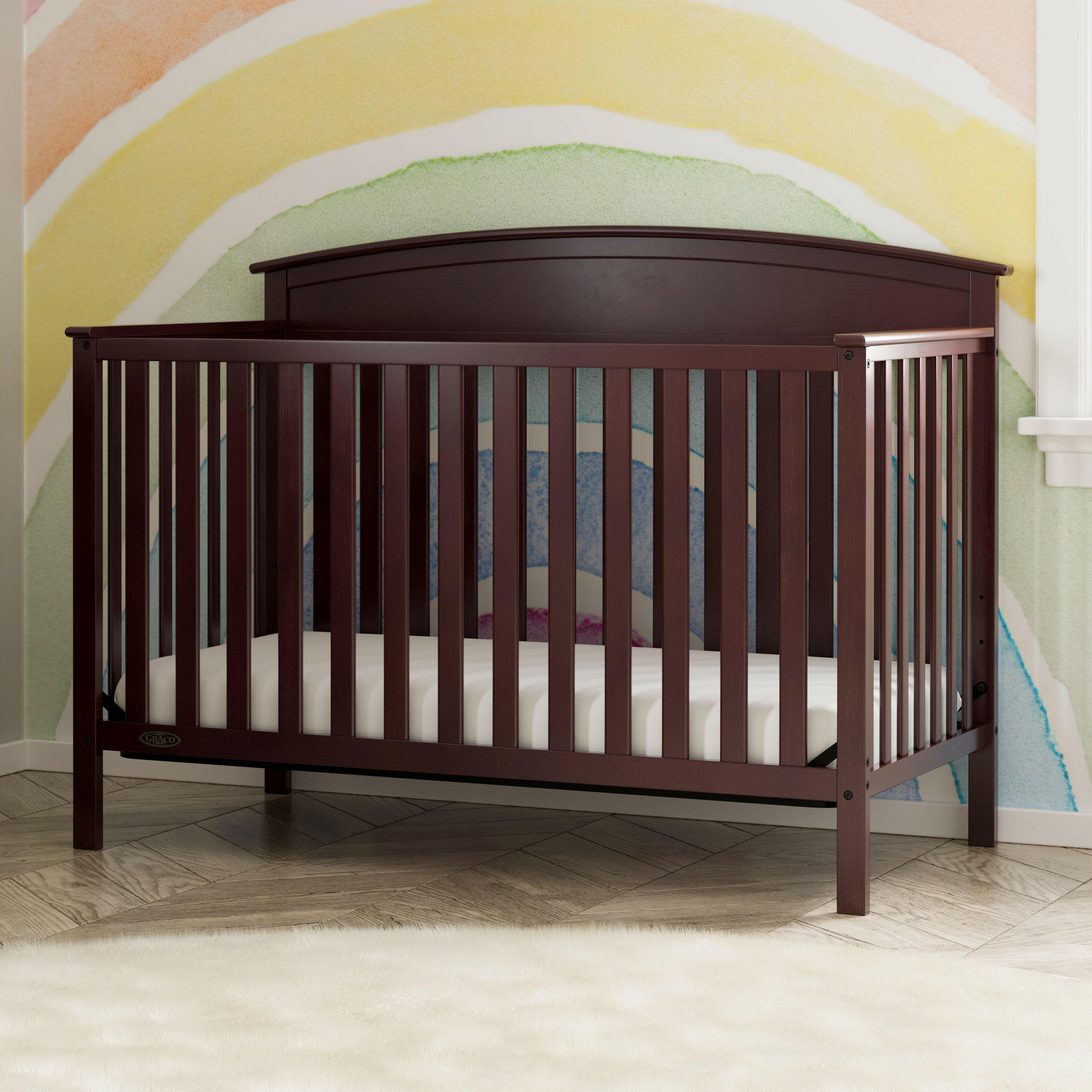 espresso crib in nursery