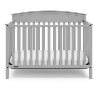 Front view of pebble gray crib