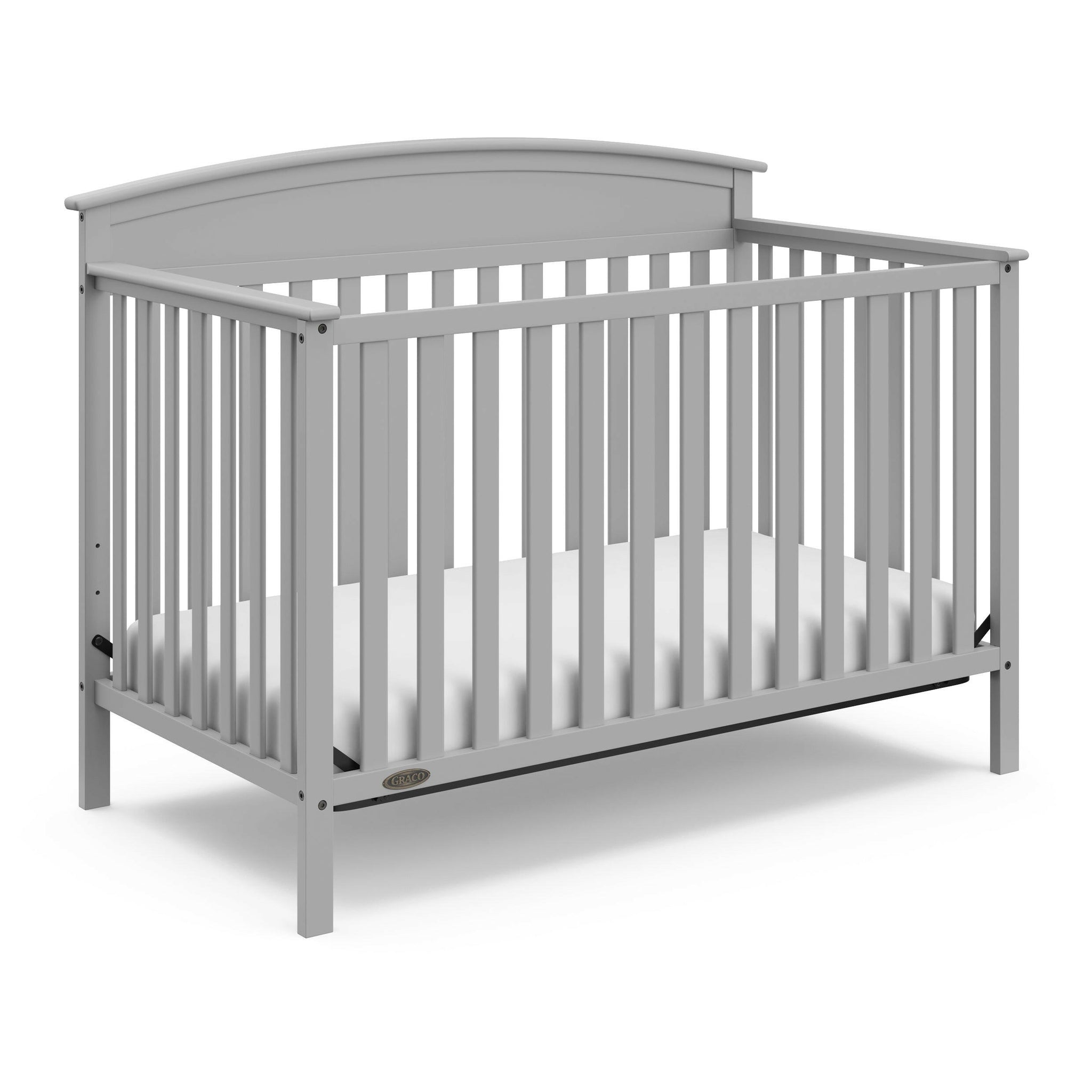 Pebble gray crib angled