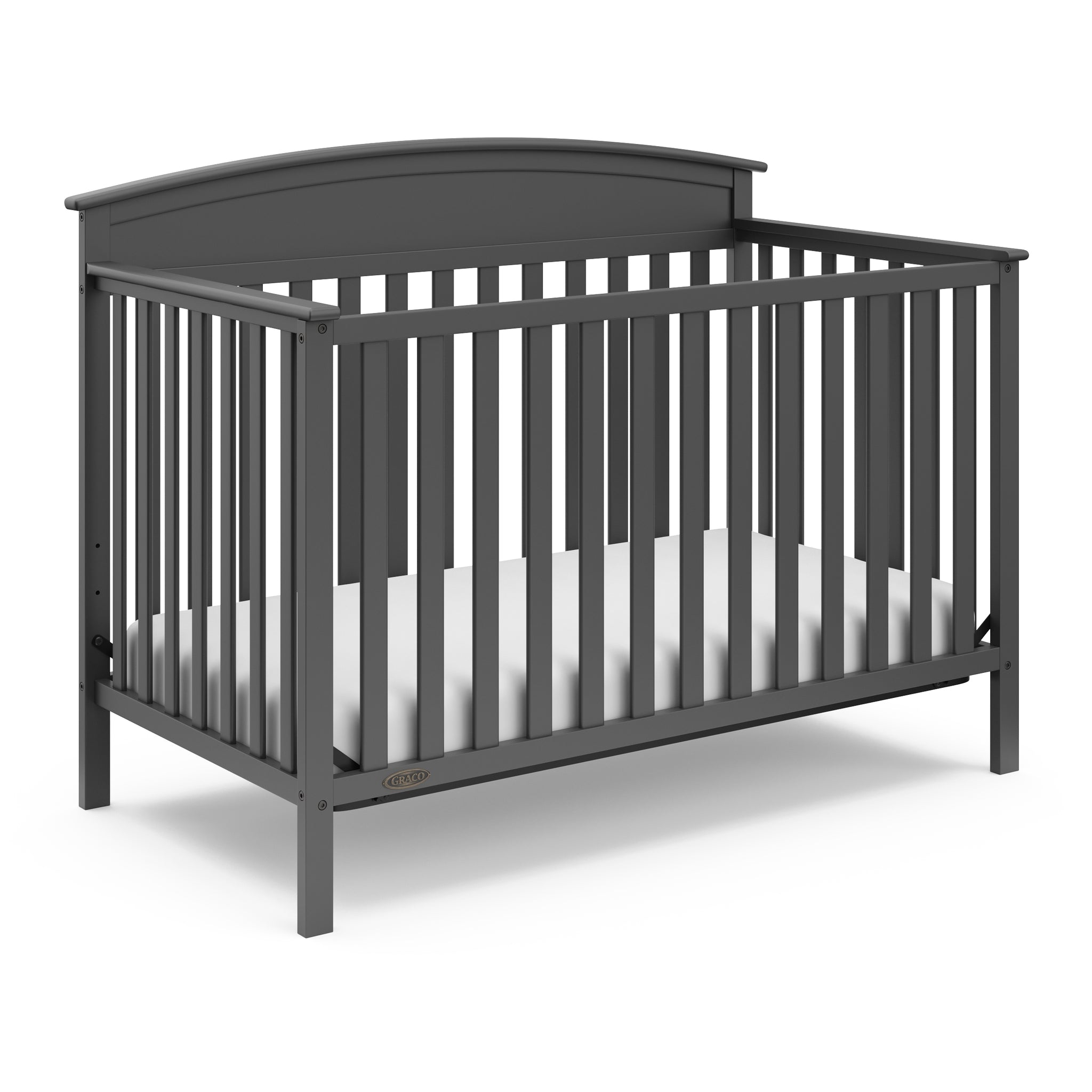 gray crib angled