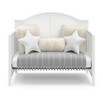 White crib in daybed conversion