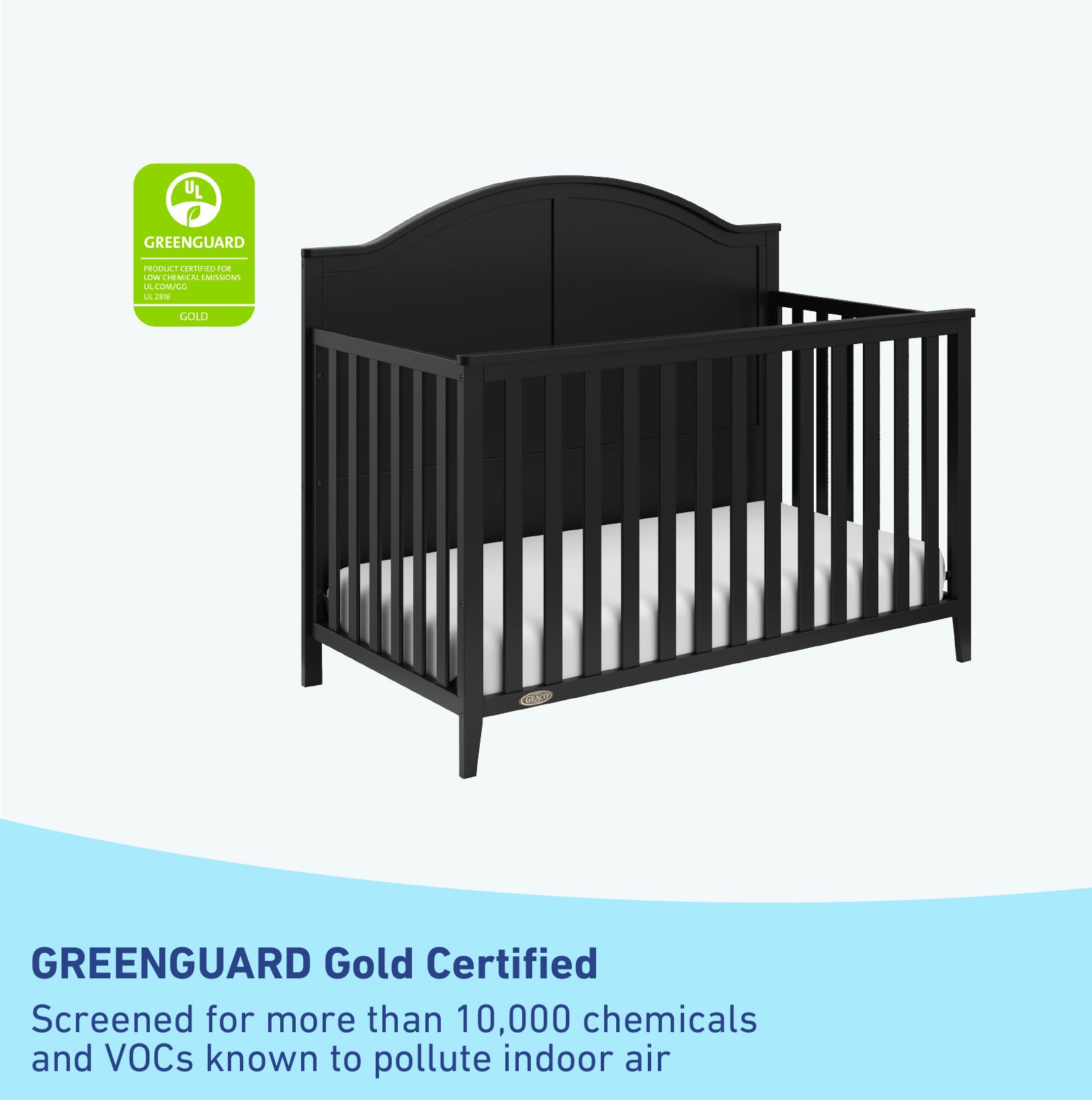 GREENGUARD Gold Certified black crib