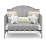 pebble gray crib in daybed conversion