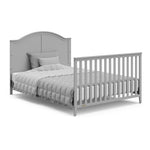pebble gray crib in full-size bed with headboard and footboard conversion
