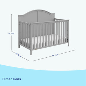 pebble gray crib dimensions graphic