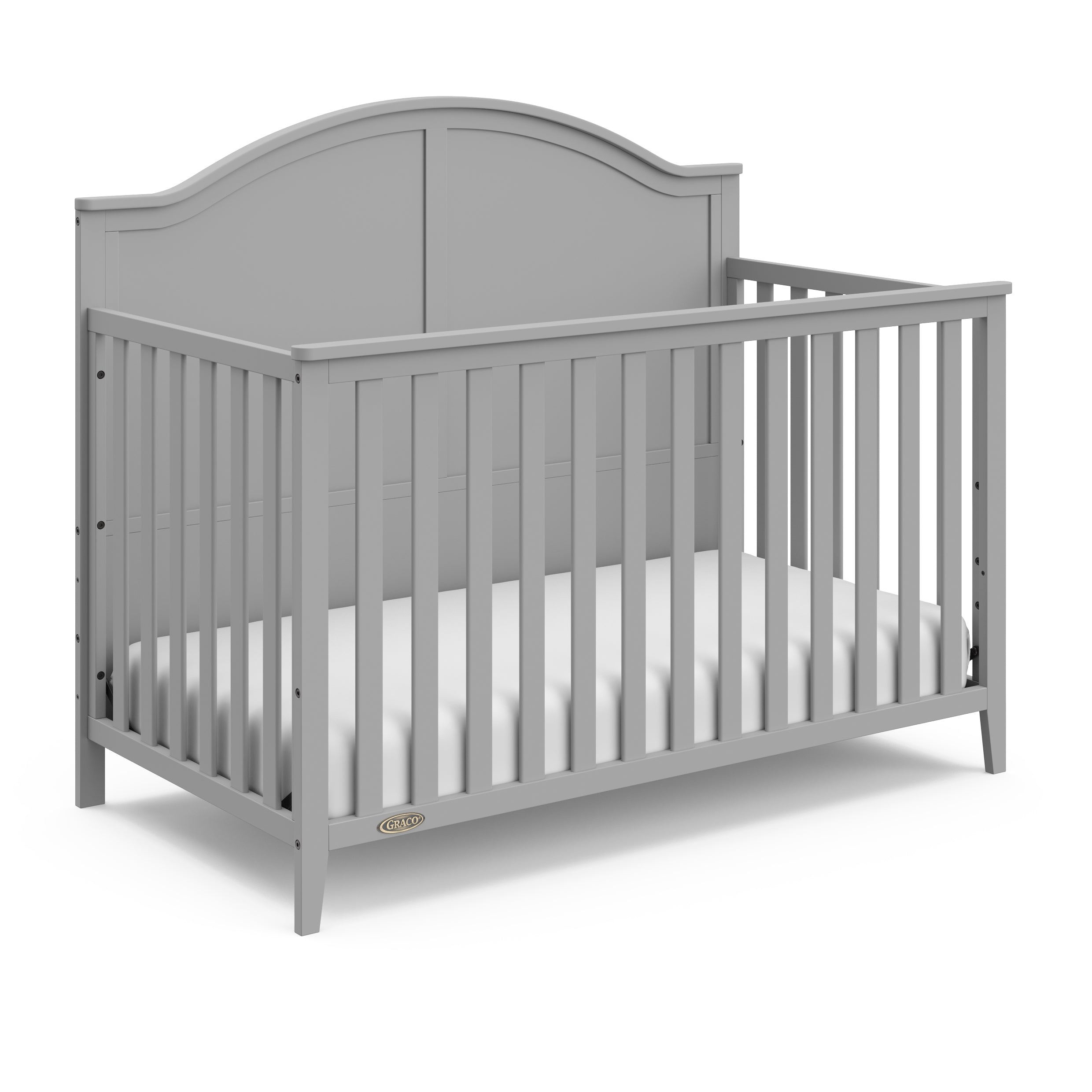 Pebble gray crib angled