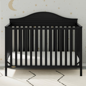 black crib in nursery
