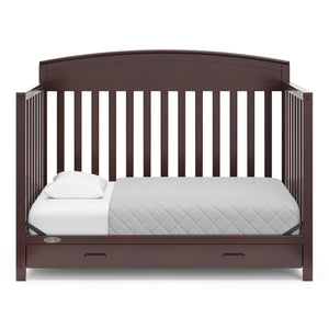 espresso crib with drawer in toddler bed conversion