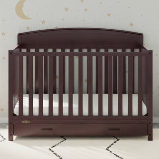espresso crib with drawer in nursery