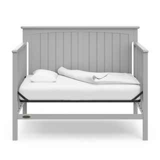 pebble gray crib in daybed conversion