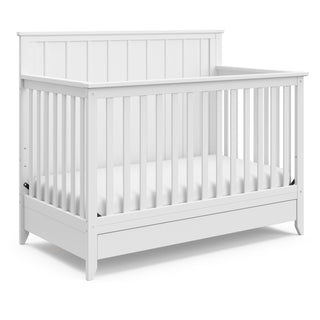 White crib angled
