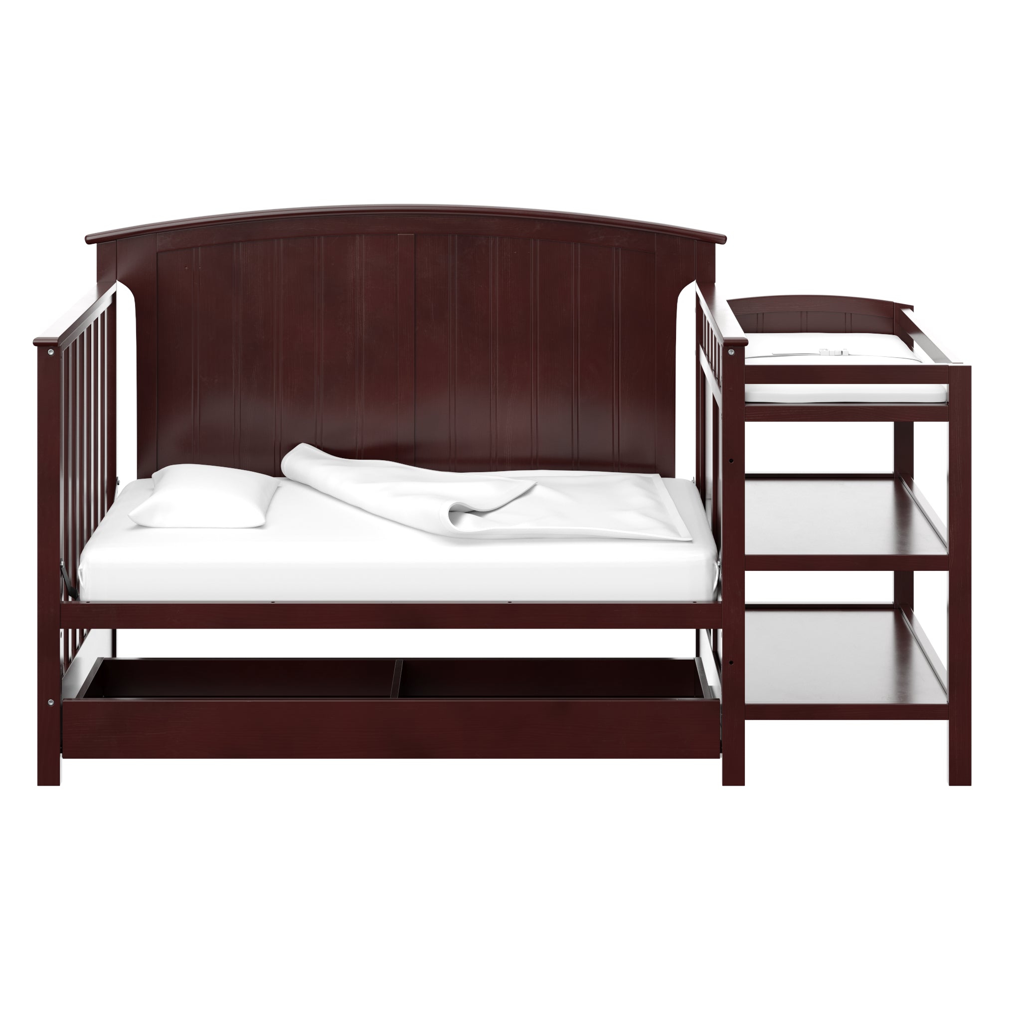 espresso crib and changer in toddler bed conversion 