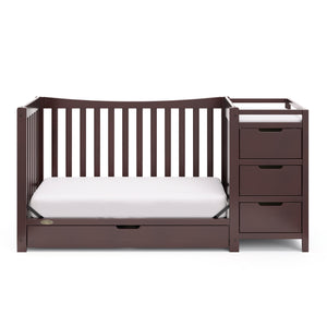 espresso crib and changer with drawer in toddler bed conversion 