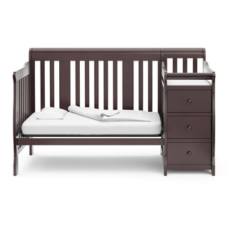 espresso crib and changer in toddler bed conversion 