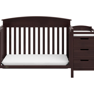 espresso crib and changer in toddler bed conversion