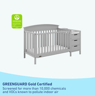 GREENGUARD Gold Certified Pebble gray crib and changer