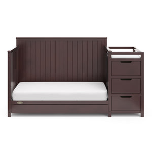 espresso crib and changer with drawer in toddler bed conversion 