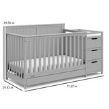 Graco® Hadley 5-in-1 Convertible Crib & Changer with Drawer.
