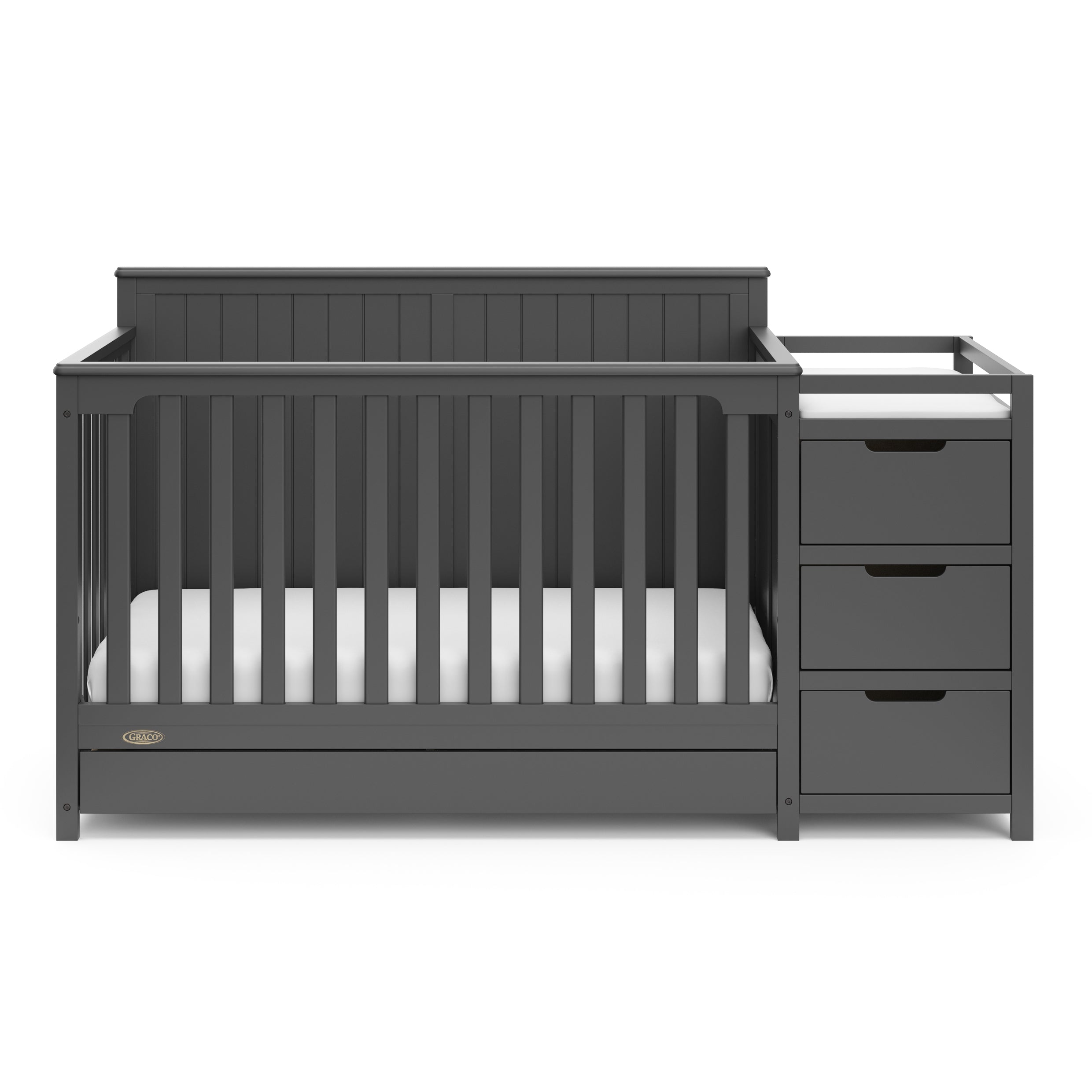 Graco® Hadley 5-in-1 Convertible Crib & Changer with Drawer.