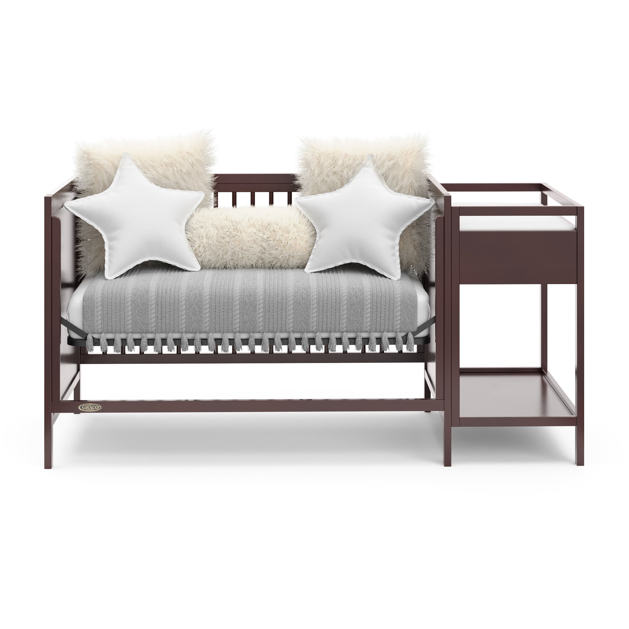 espresso crib and changer in daybed conversion