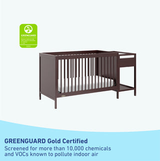GREENGUARD Gold Certified espresso crib and changer