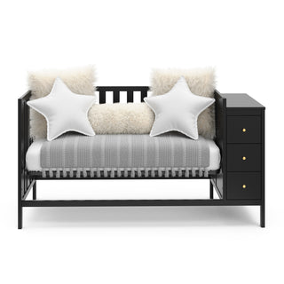 black crib with storage in daybed conversion