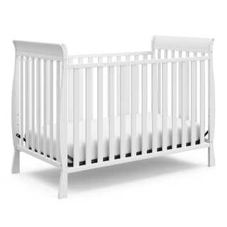 White crib angled