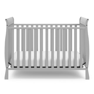 Front view of pebble gray crib