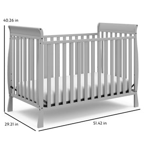 pebble gray crib dimensions graphic