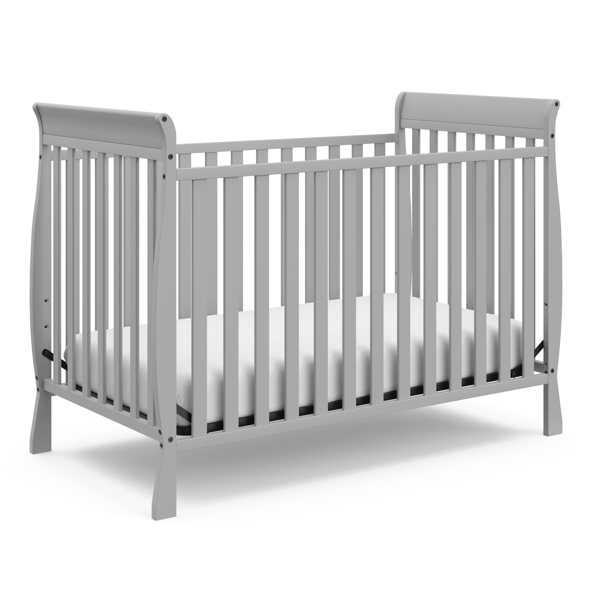 Pebble gray crib angled