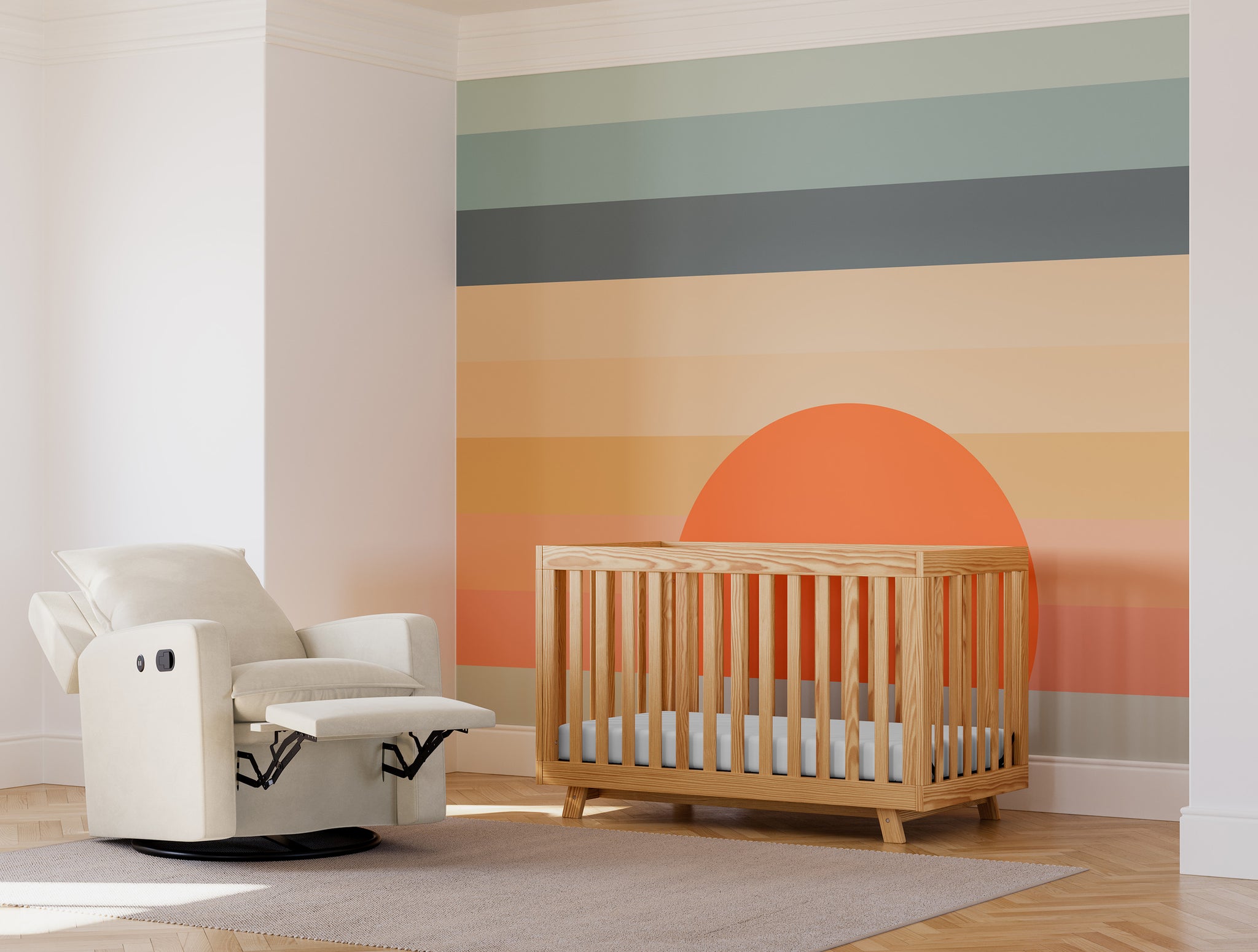 ivory glider in nursery