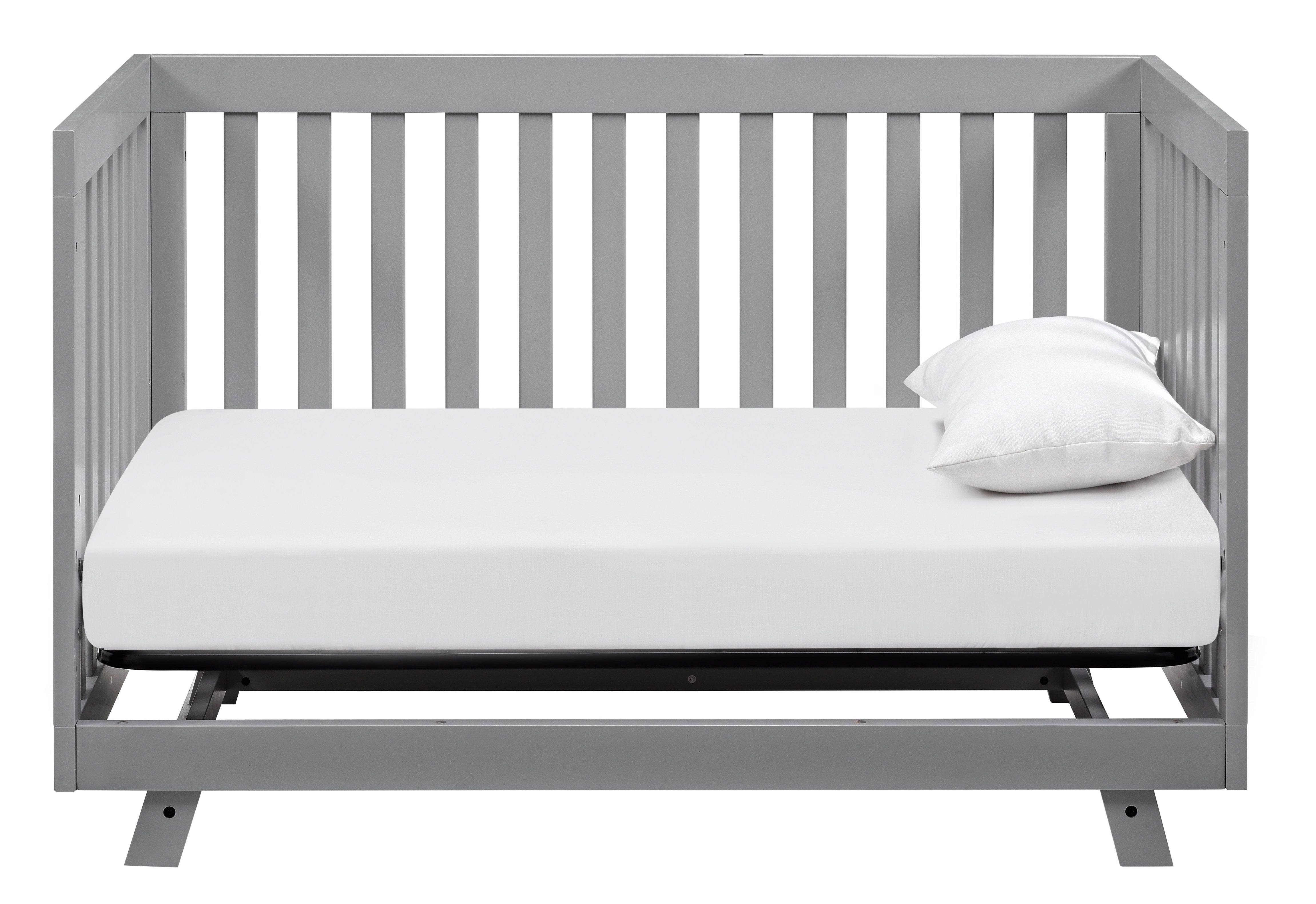 pebble gray crib in daybed conversion