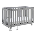 pebble gray crib dimensions graphic