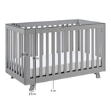 pebble gray crib dimensions graphic