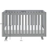 pebble gray crib dimensions graphic