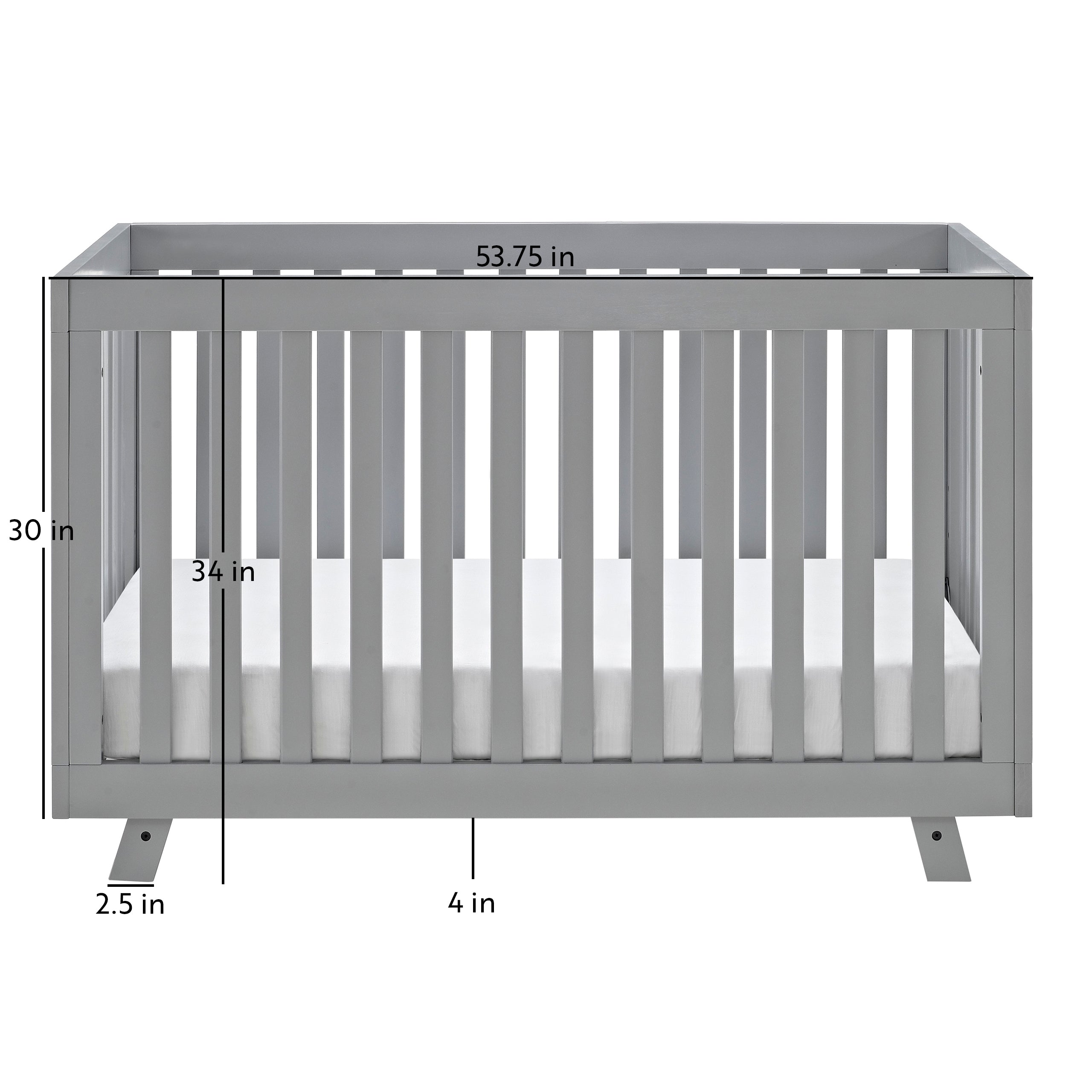 pebble gray crib dimensions graphic