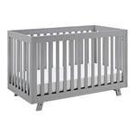 Pebble gray crib angled