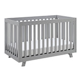 Pebble gray crib angled