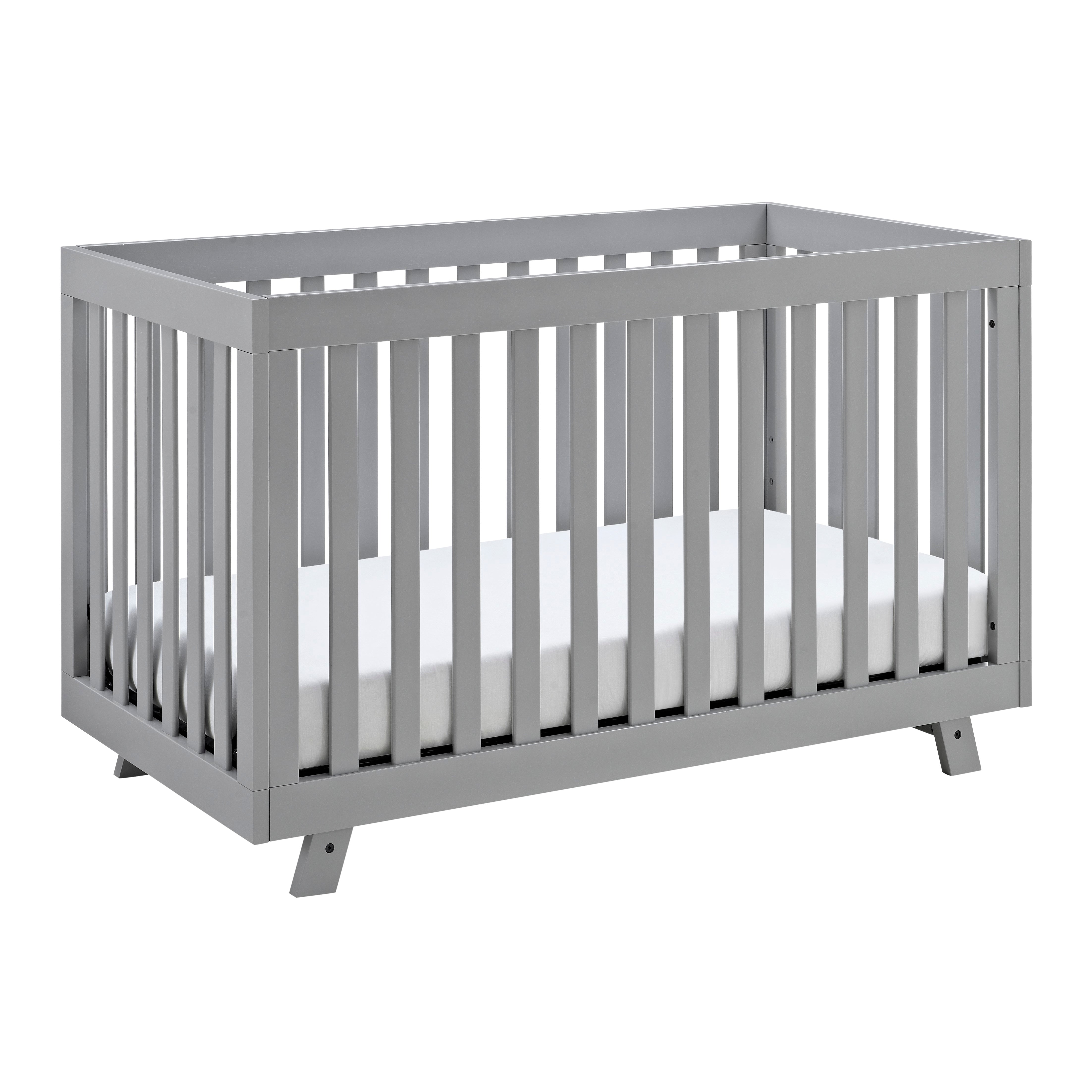 Pebble gray crib angled